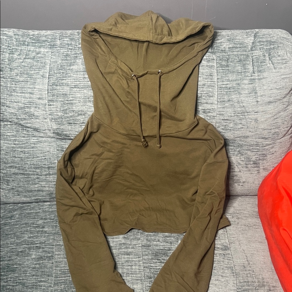 Forever 21 Olive Green Hoodie Top